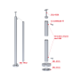 nerezový sloupek, vrchní montáž, pro síť, průchozí