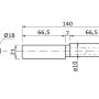 pant dvoudílný 140 x 18 mm s ložiskem, pozinkovaný trn